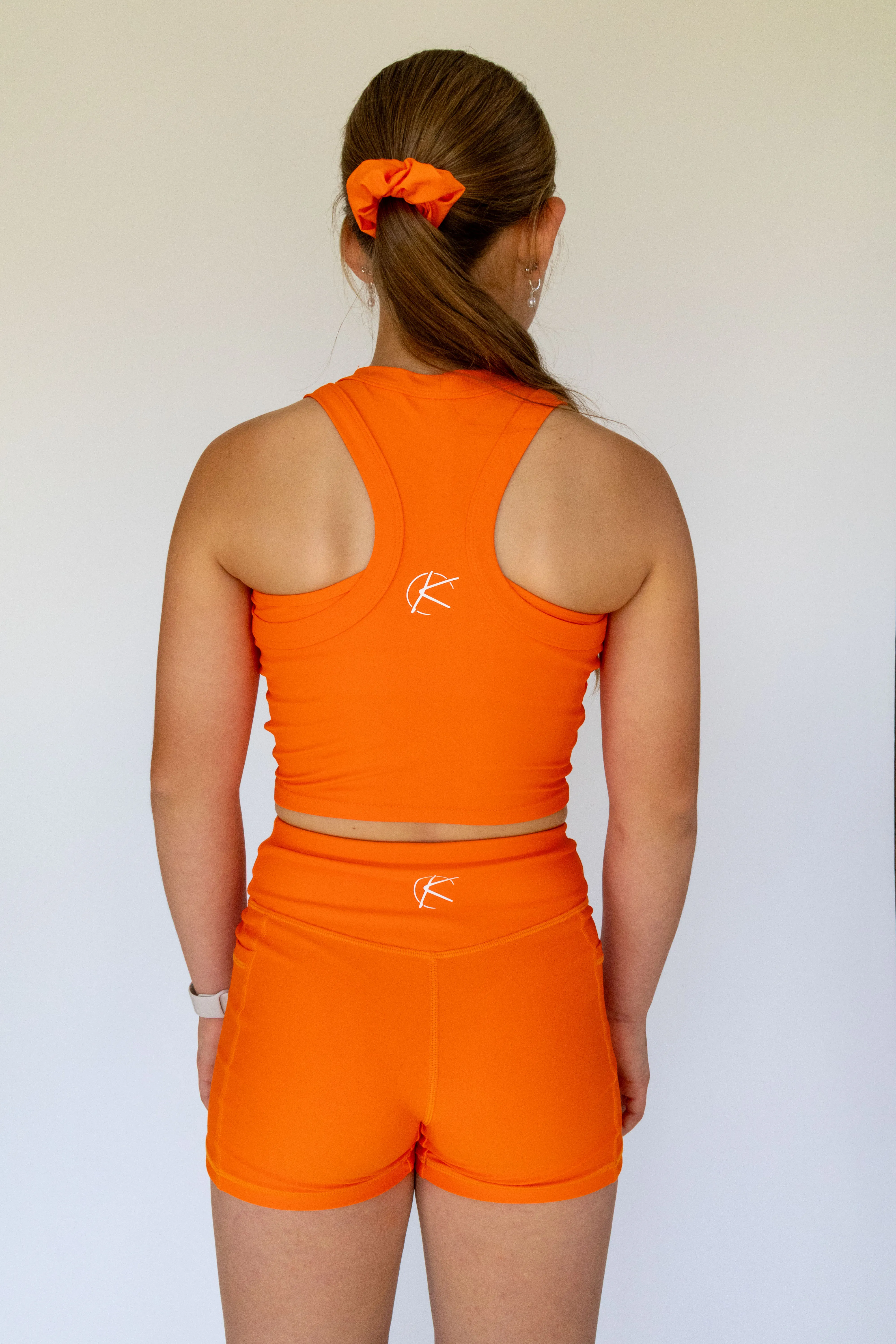 Active Bike Shorts - Pockets (Youth) - Orange Crush