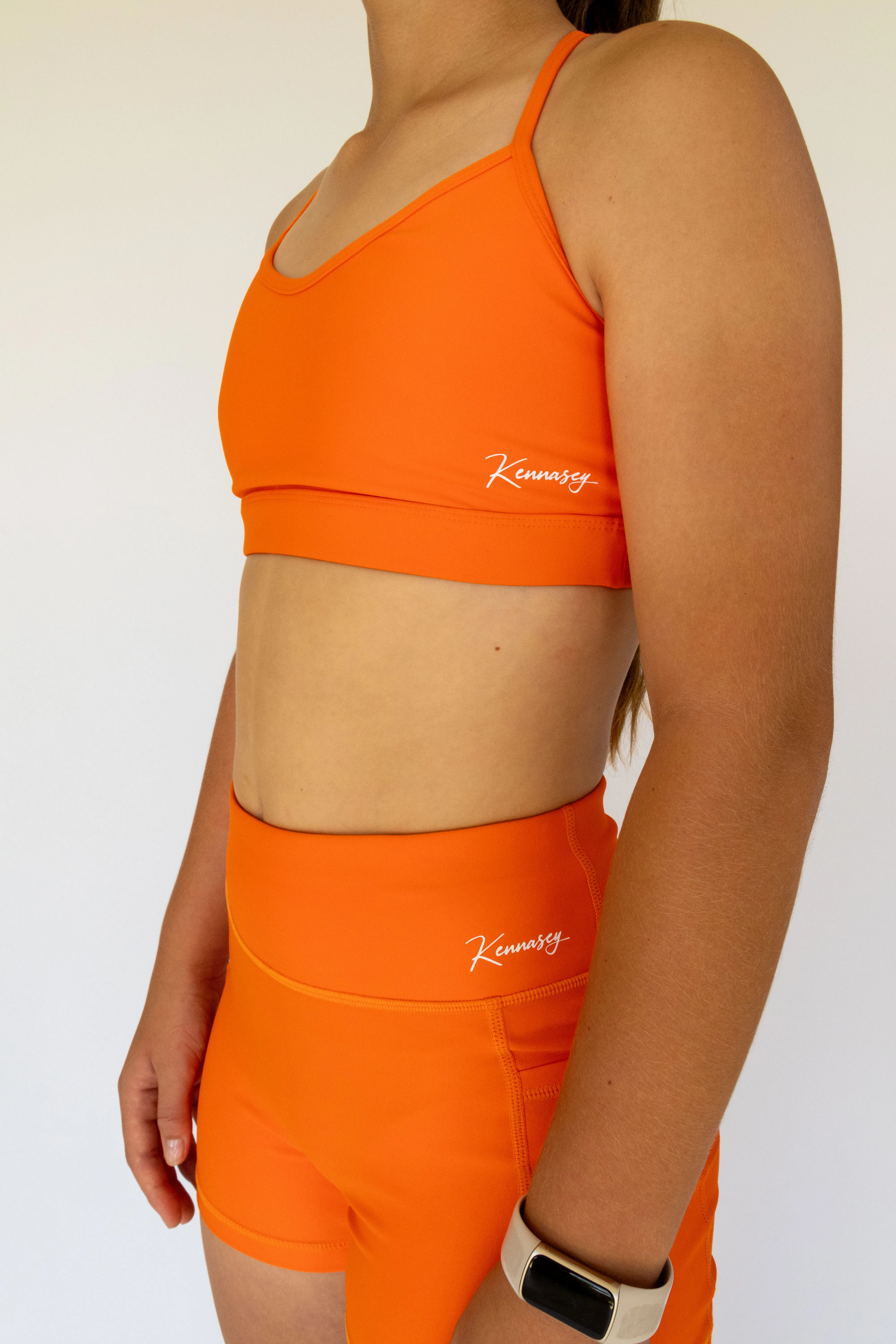 Active Bike Shorts - Pockets (Youth) - Orange Crush