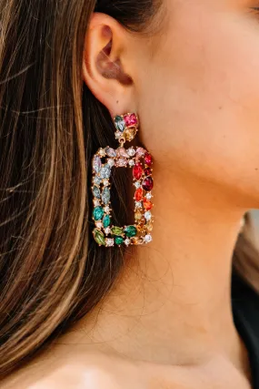 All Is Possible Multicolored Rhinestone Earrings