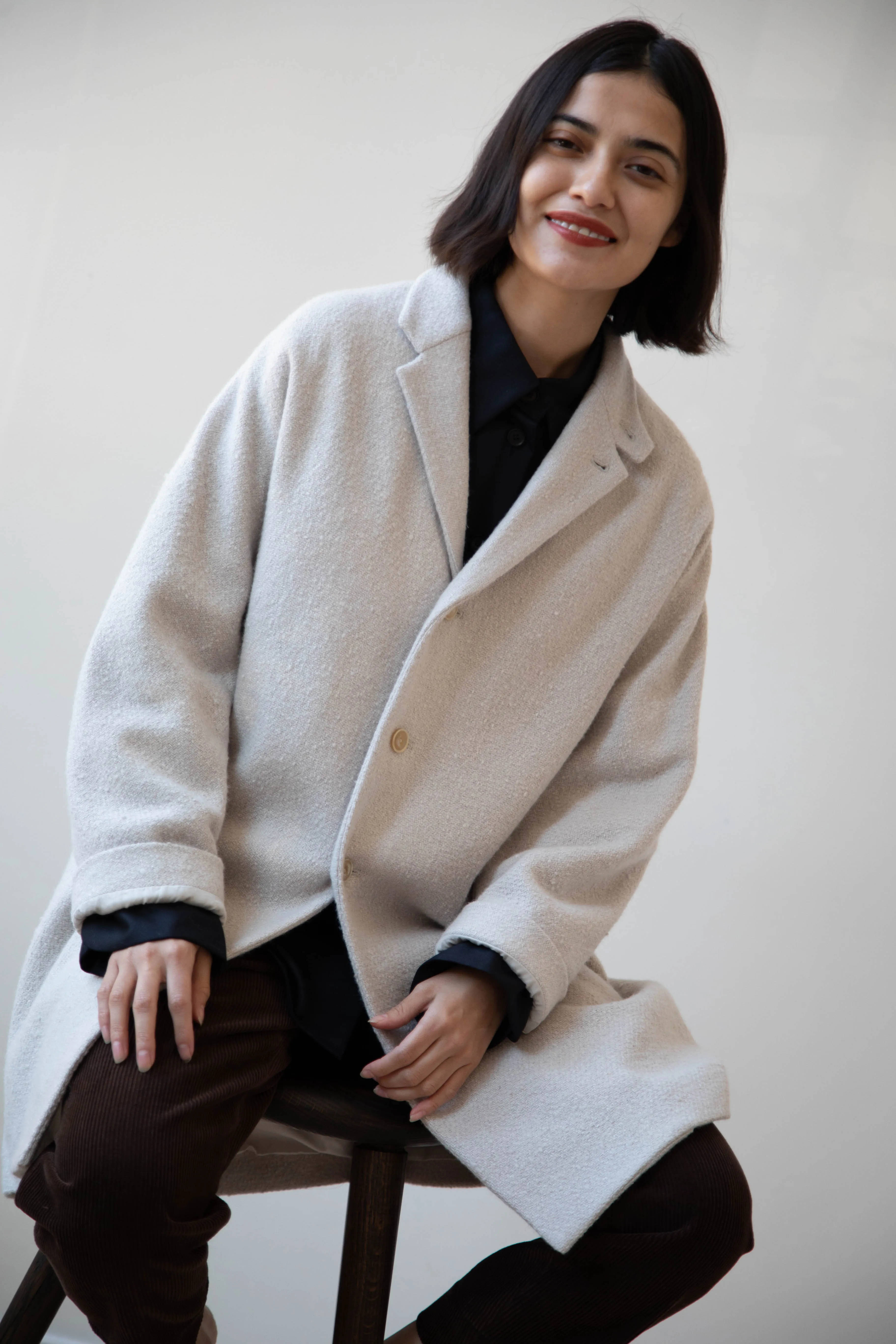 Arts & Science | Grandpa City Coat in Gray Beige