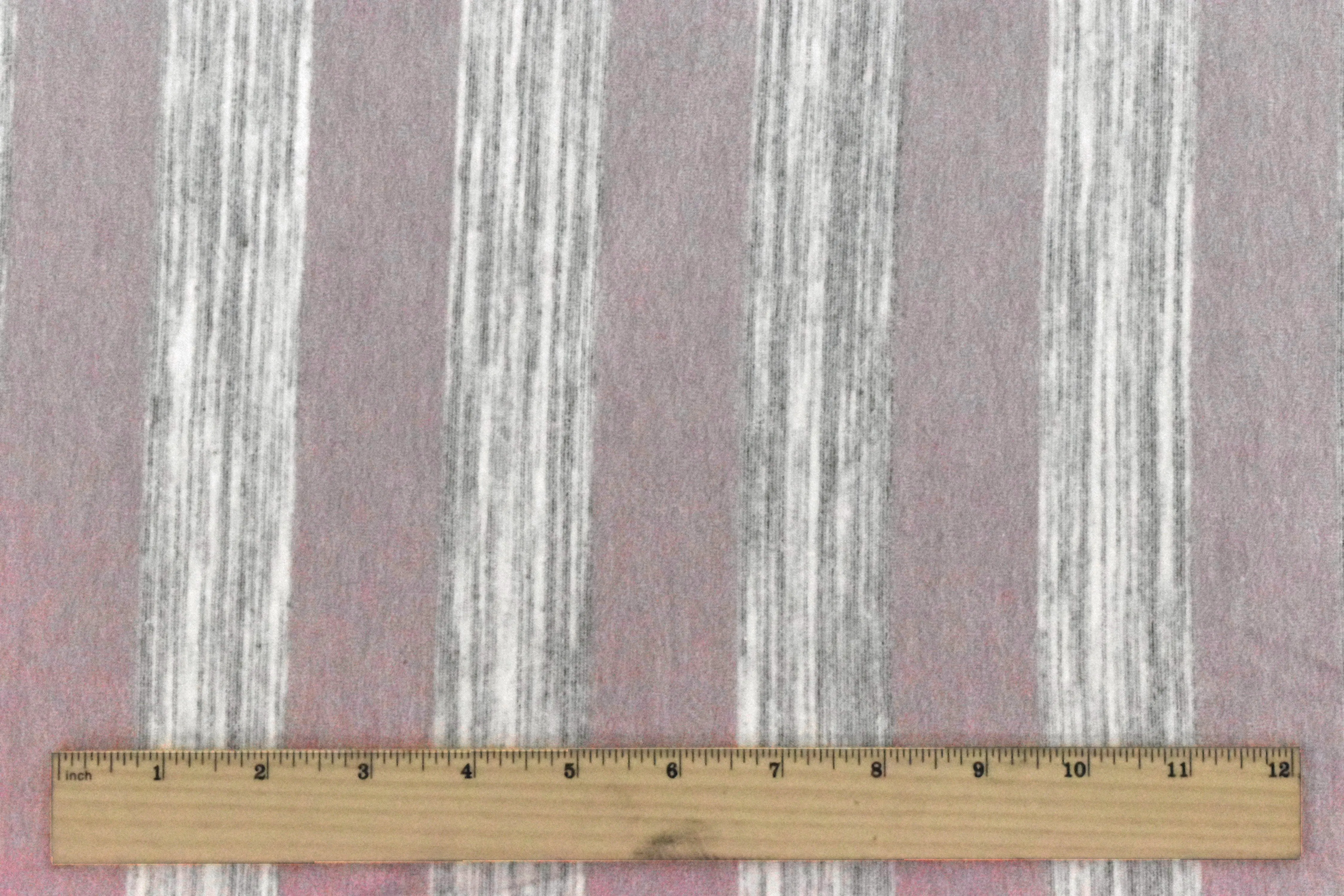 Ash Pink-Ivory-Ash Stripe Printed Stretch Jersey Knit Fabric