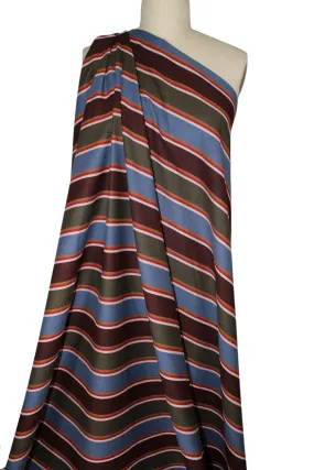 Avenue M0ntaigne Striped Stretch Bottom Weight - Blue/Olive/Rust/Mahogany