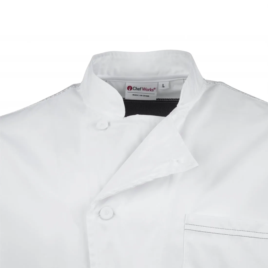 B205-L Chef Works Valais Signature Series Unisex Chefs Jacket White L