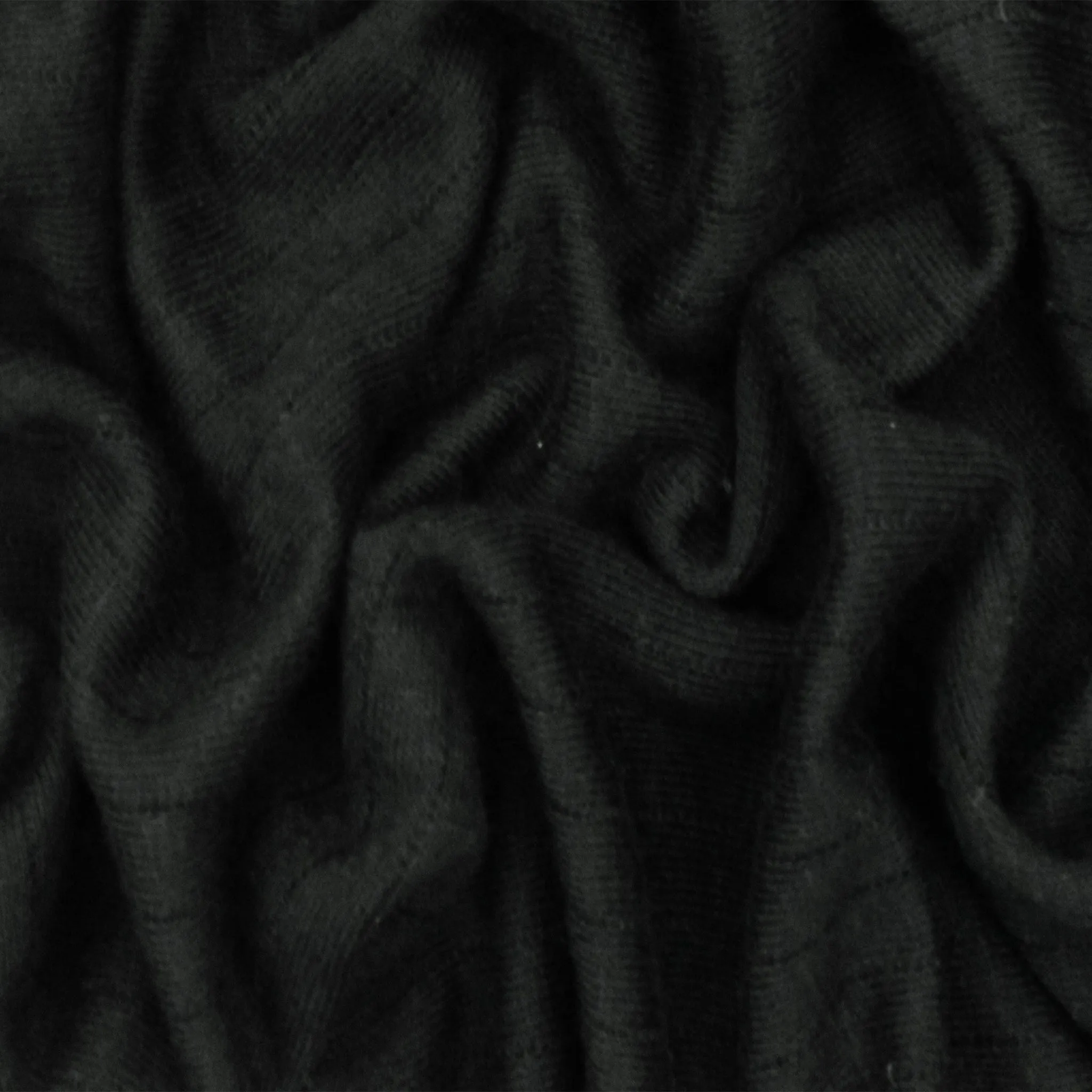 Basic Black Striped Rib Double Knit Fabric