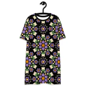 BERRY DANCE purple black - T-shirt dress