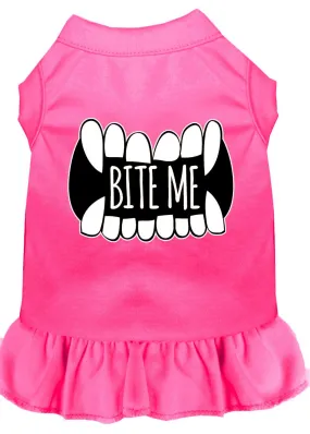 Bite Me Screen Print Dog Dress Bright Pink Xl (16)