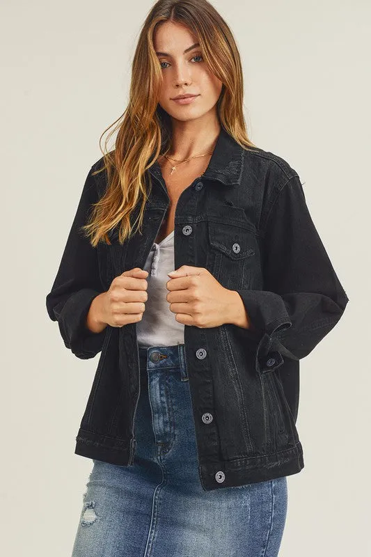 Black Relax Fit Denim Jacket