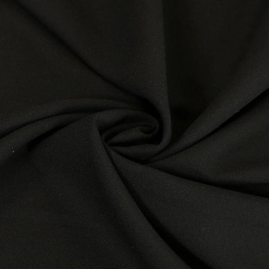 Bloomsbury - Black Crepe Stretch Woven Suiting Fabric Sample