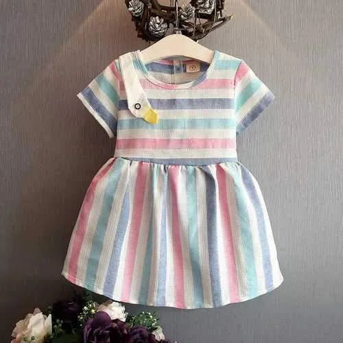 Colorful Striped Girls Summer Dresses