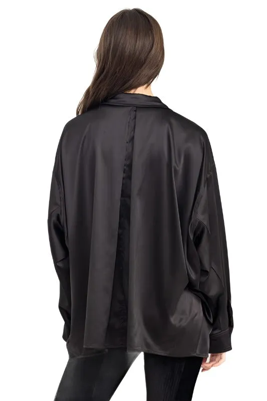 Completely Charmed Oversized Satin shirt