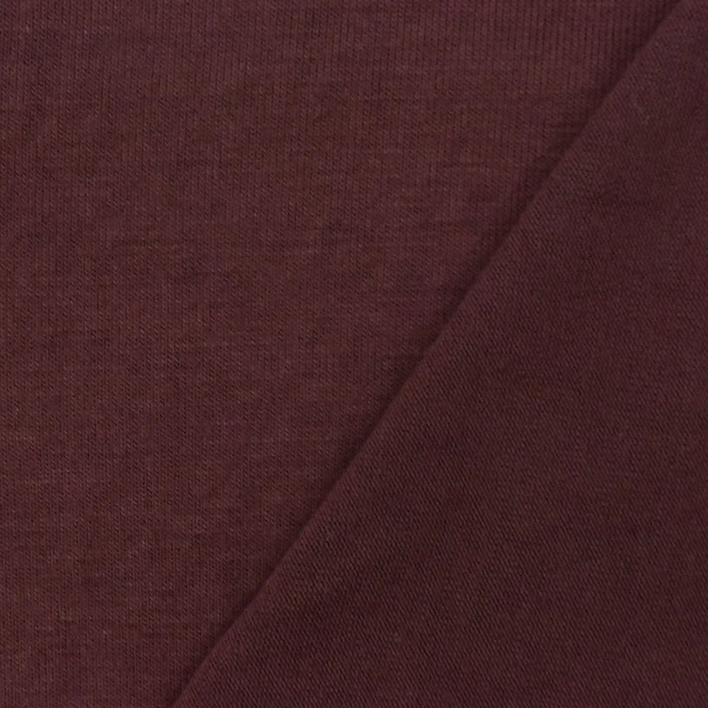 Dark Maroon Solid Stretch Spandex Bamboo Jersey Knit Fabric