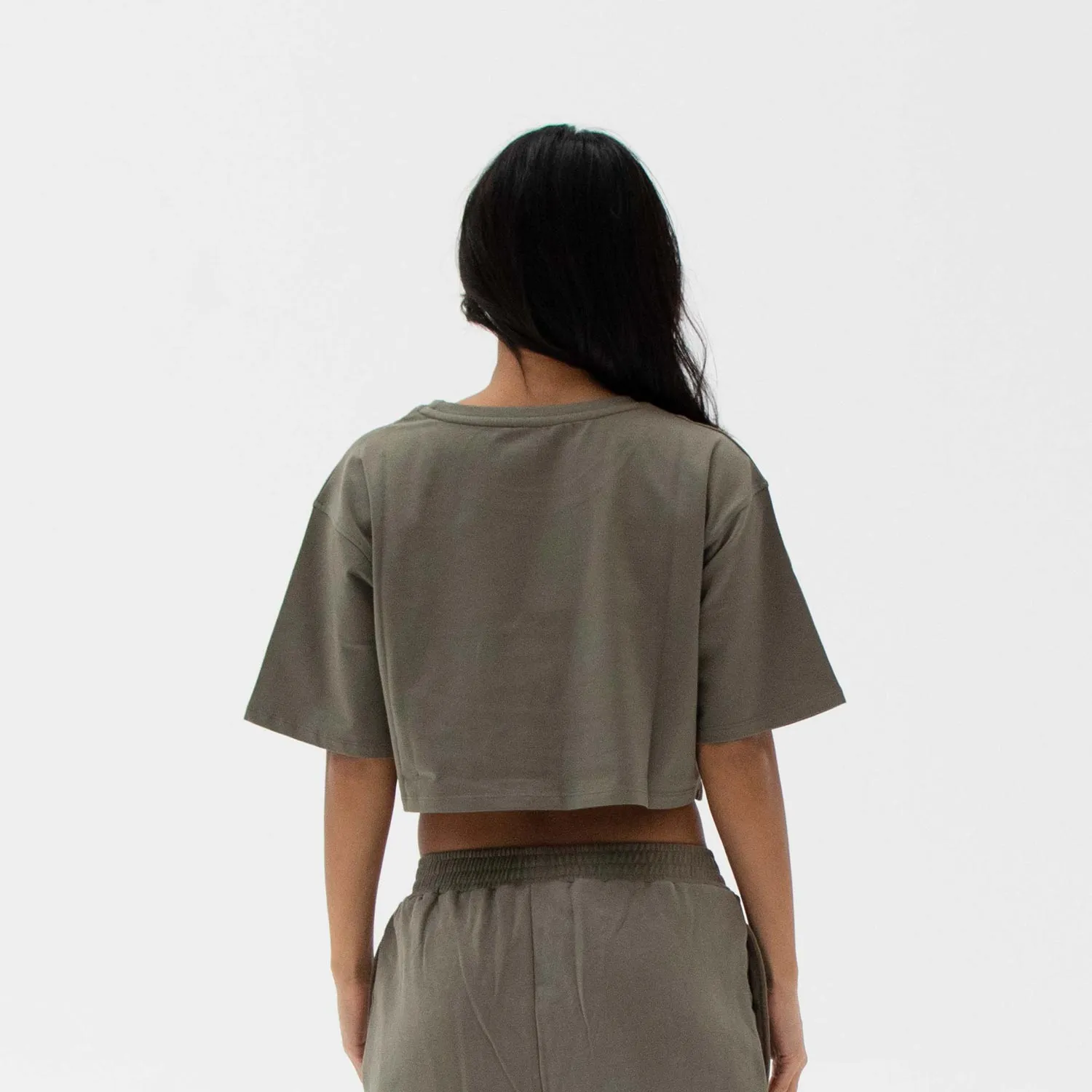 Easy Crop Top Olive