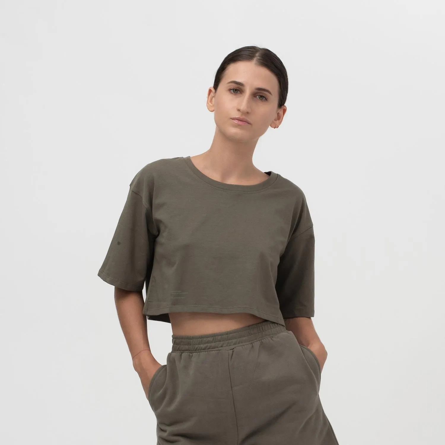 Easy Crop Top Olive