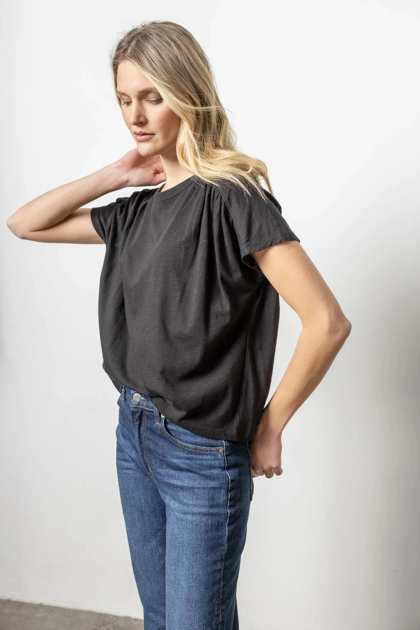 EASY SHIRRED SHORT SLEEVE