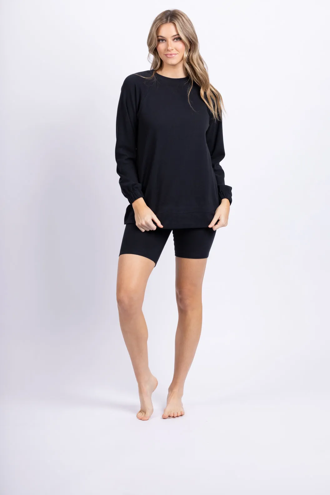 Eberjey Luxe Sweats Sweatshirt in Black