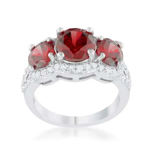 Garnet Classic Trio Ring