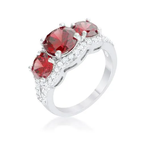 Garnet Classic Trio Ring