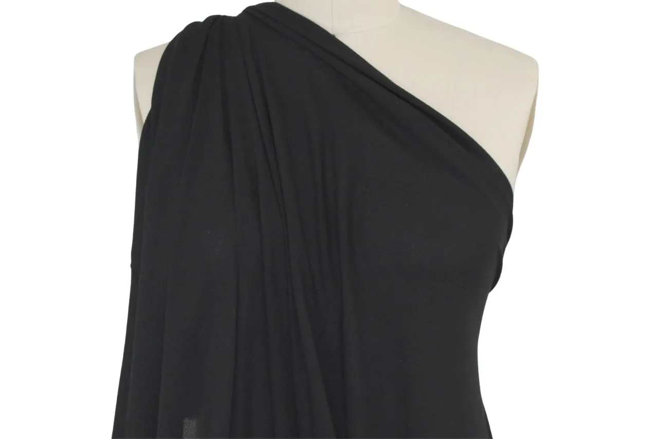 Gauzy Stretch Rayon Crepe - Black