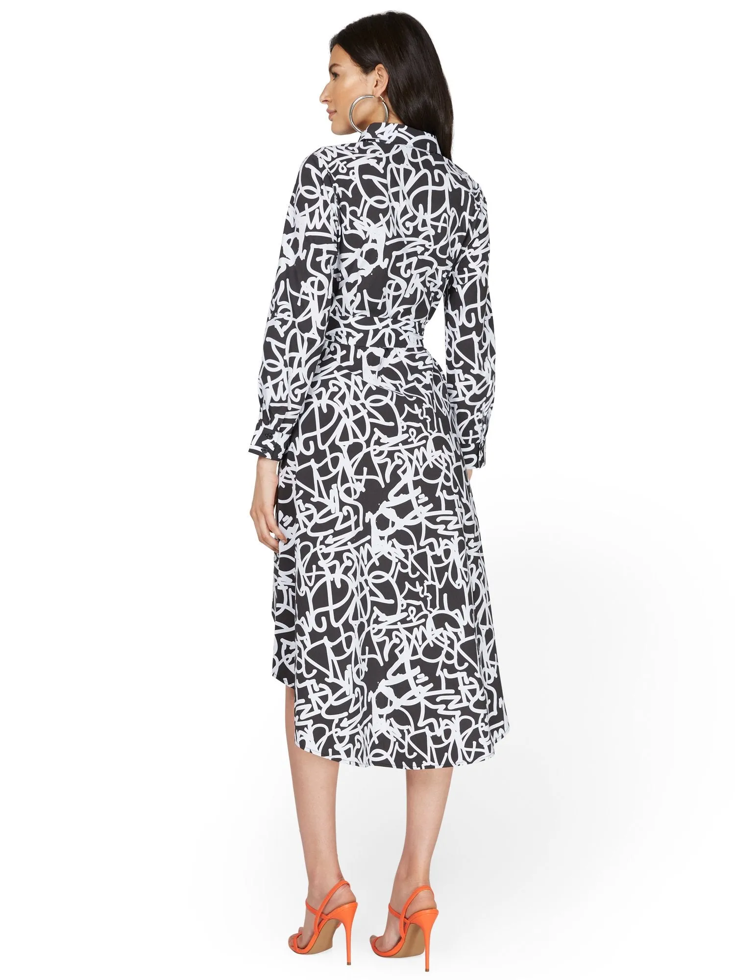 Graffiti-Print Shirtdress