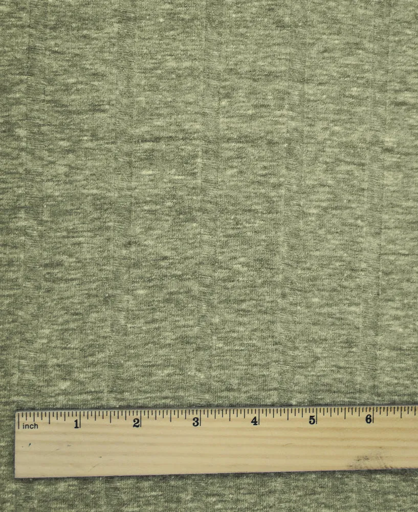 Green-White Rayon Polyester Stretch Spandex Wide Rib Knit Fabric