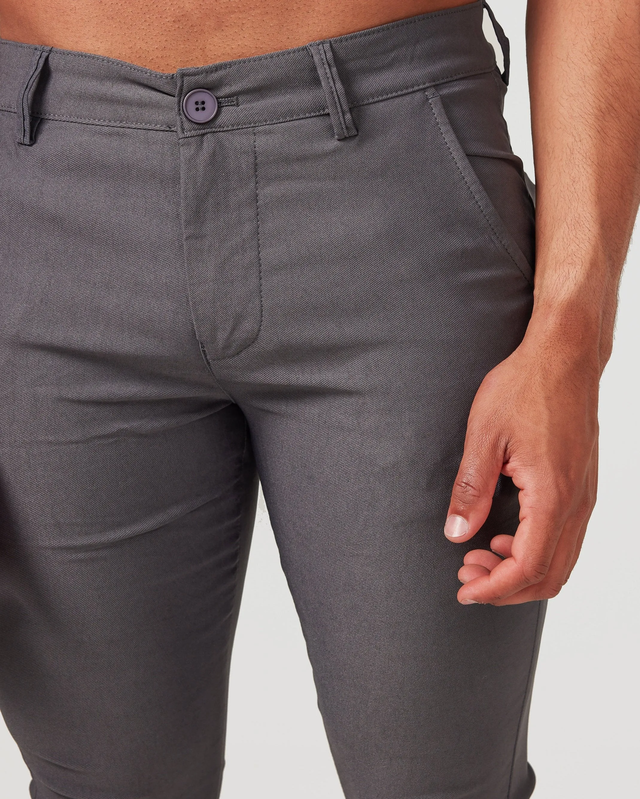 Grey Stretch Chino Pants