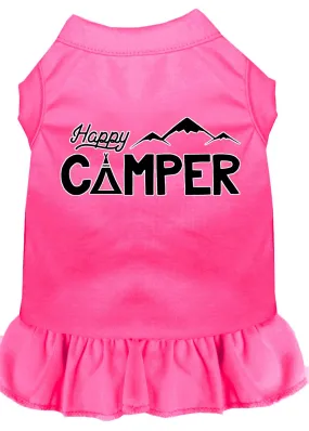 Happy Camper Screen Print Dog Dress Bright Pink Xxxl (20)