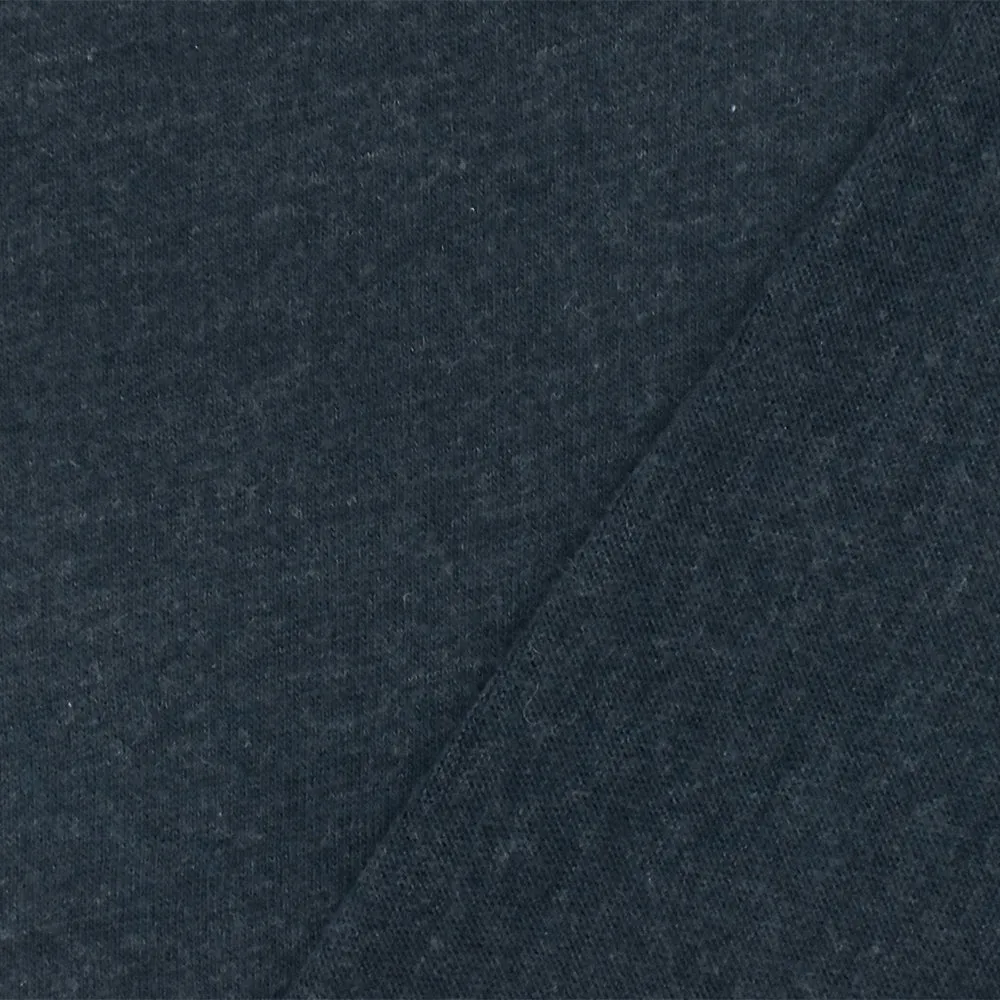 Heather Night Navy Blue Organic Cotton Stretch Spandex Jersey Knit Fabric