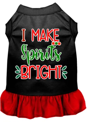 I Make Spirits Bright Screen Print Dog Dress Black With Red Xs