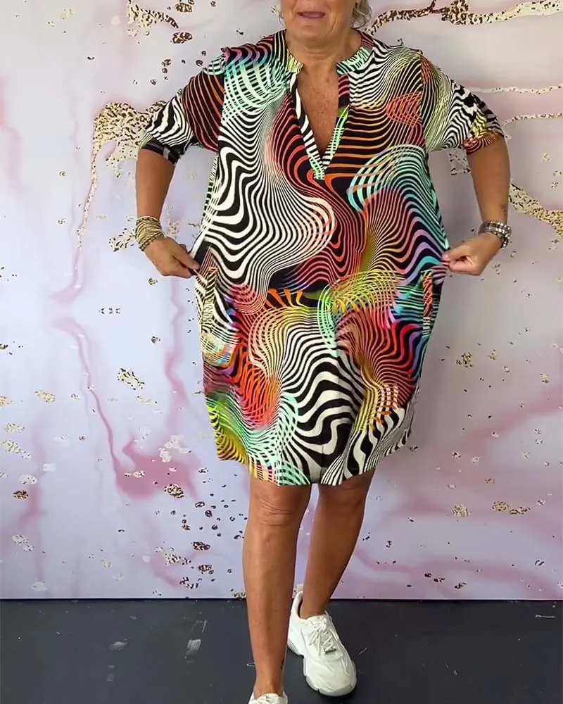 Ivyshape | Colorful Patterned Dress