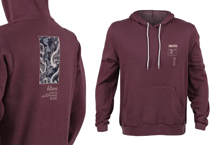 Kitsune "Twin Dragon" Hoodie - Maroon Heather