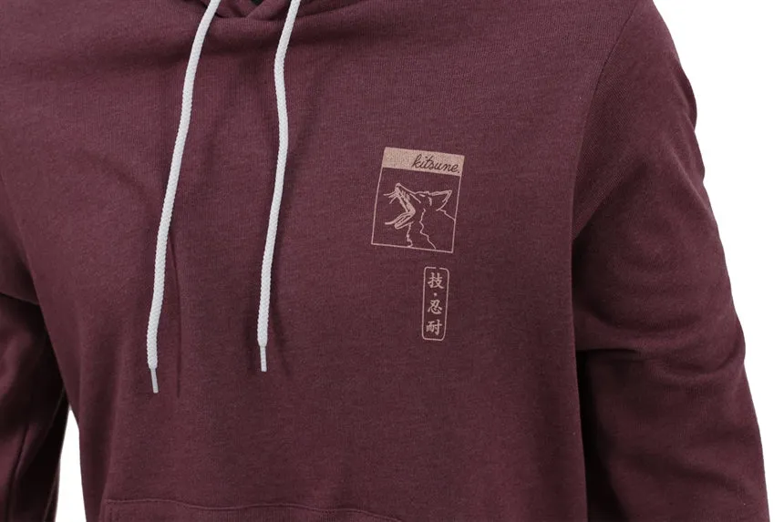 Kitsune "Twin Dragon" Hoodie - Maroon Heather