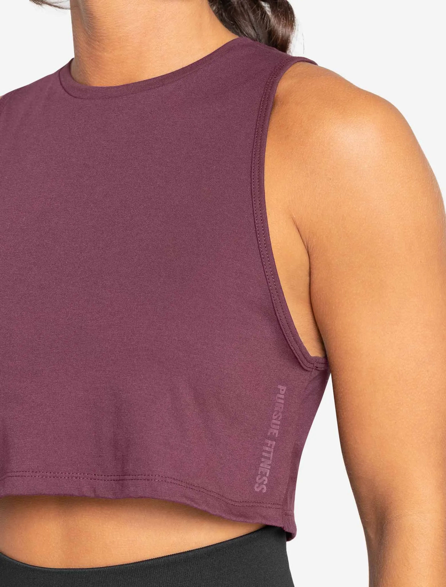 Knot Back Crop Tank - Maroon