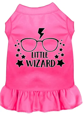 Little Wizard Screen Print Dog Dress Bright Pink Xl (16)