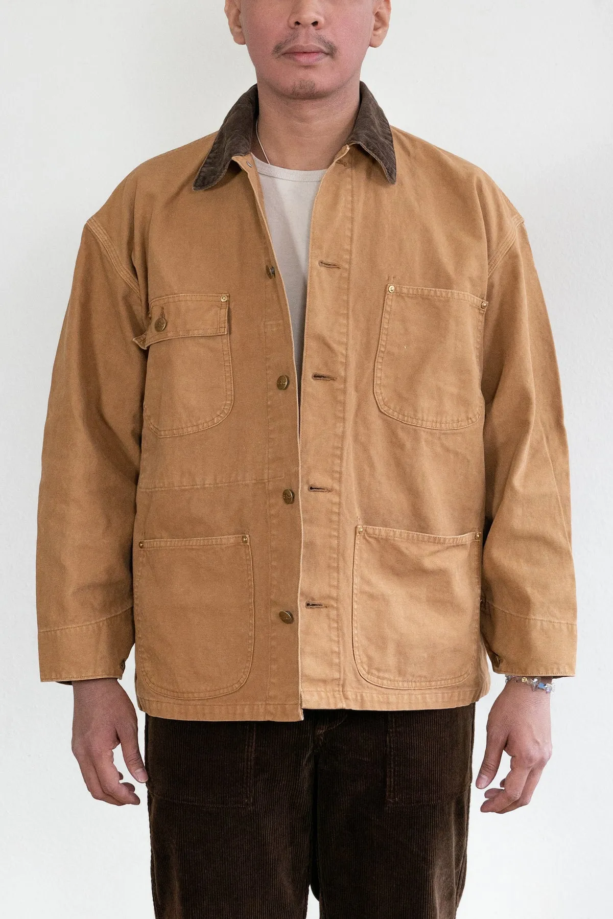 Loose Fit Oxford Coverall - Brown