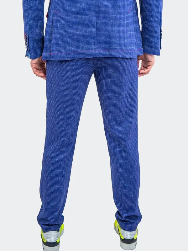 Maceoo Stretch Pant | 4-Way Stretch Pants Squared Blue