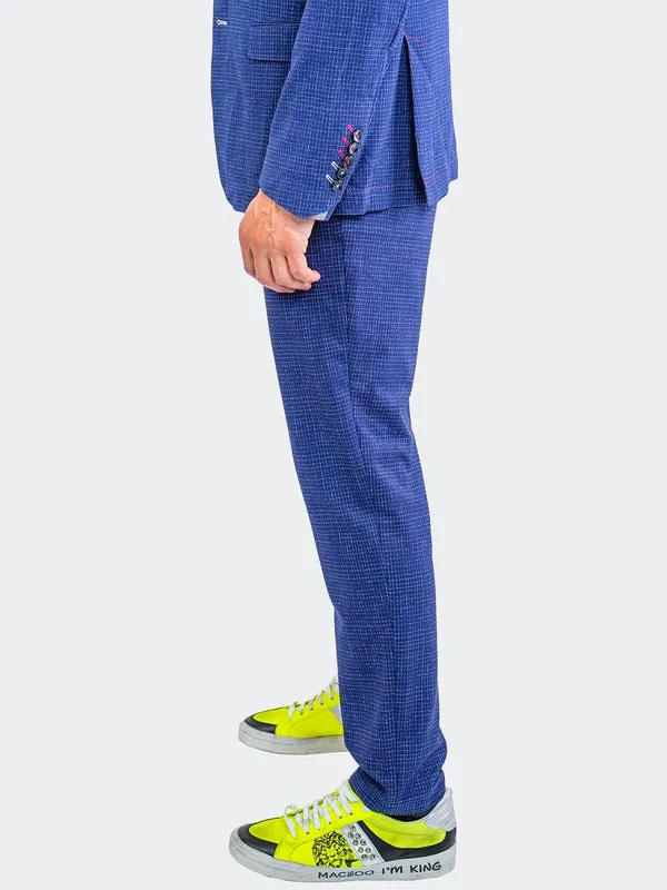 Maceoo Stretch Pant | 4-Way Stretch Pants Squared Blue