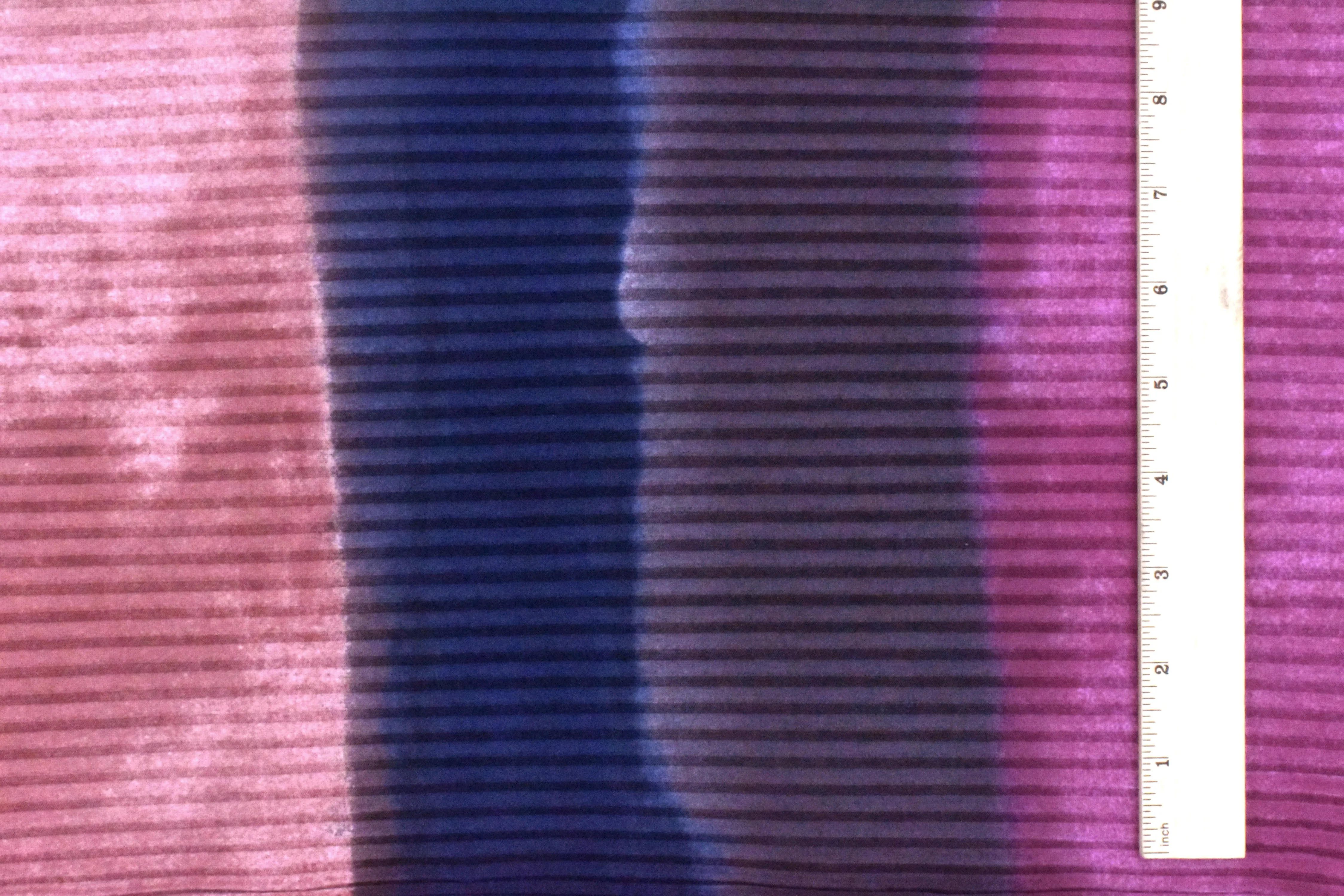 Magenta-Inigo-Multi Tie Dye Striped 5x7 Rib Knit Fabric