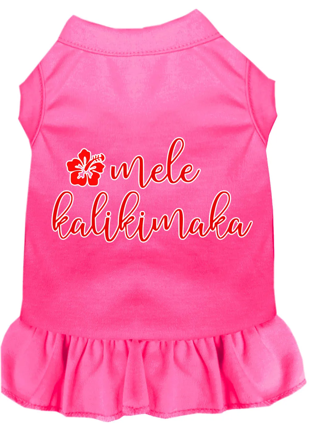 Mele Kalikimaka Screen Print Dog Dress Bright Pink Xxl