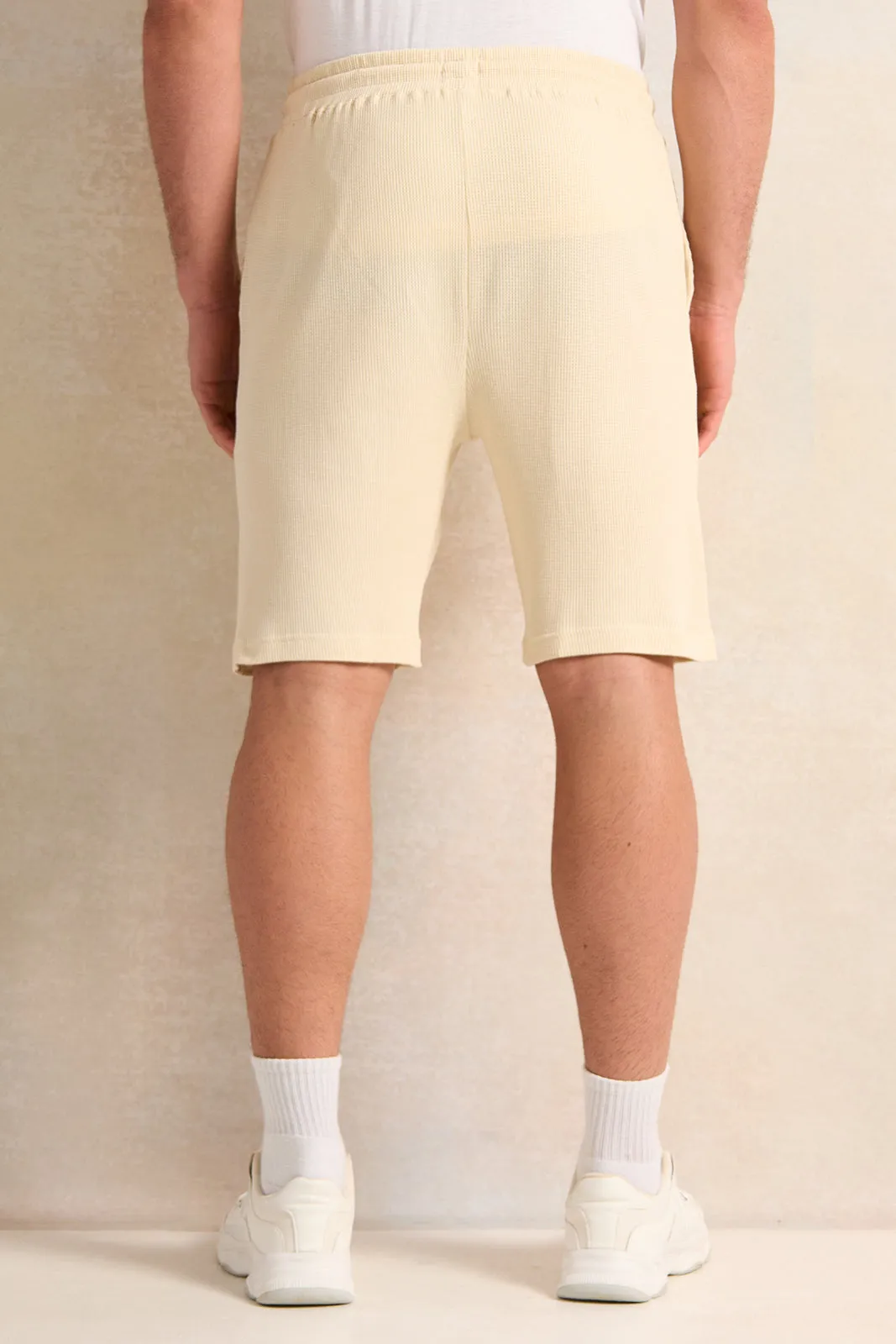 Men Beige Active Shorts