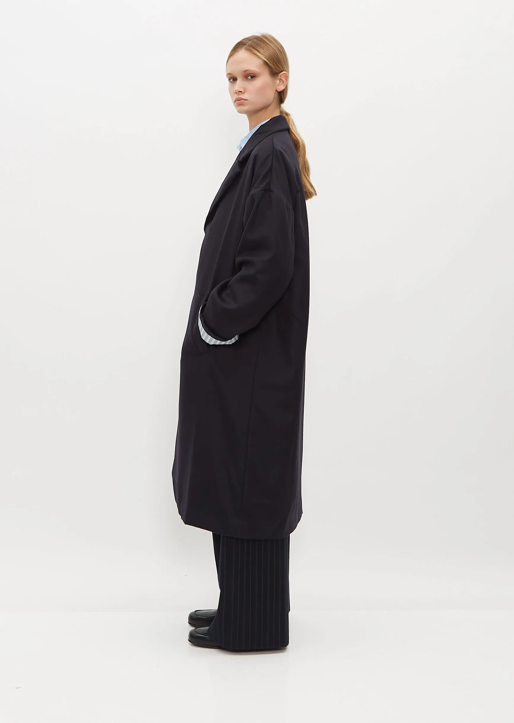 Moon Wool Coat — Navy