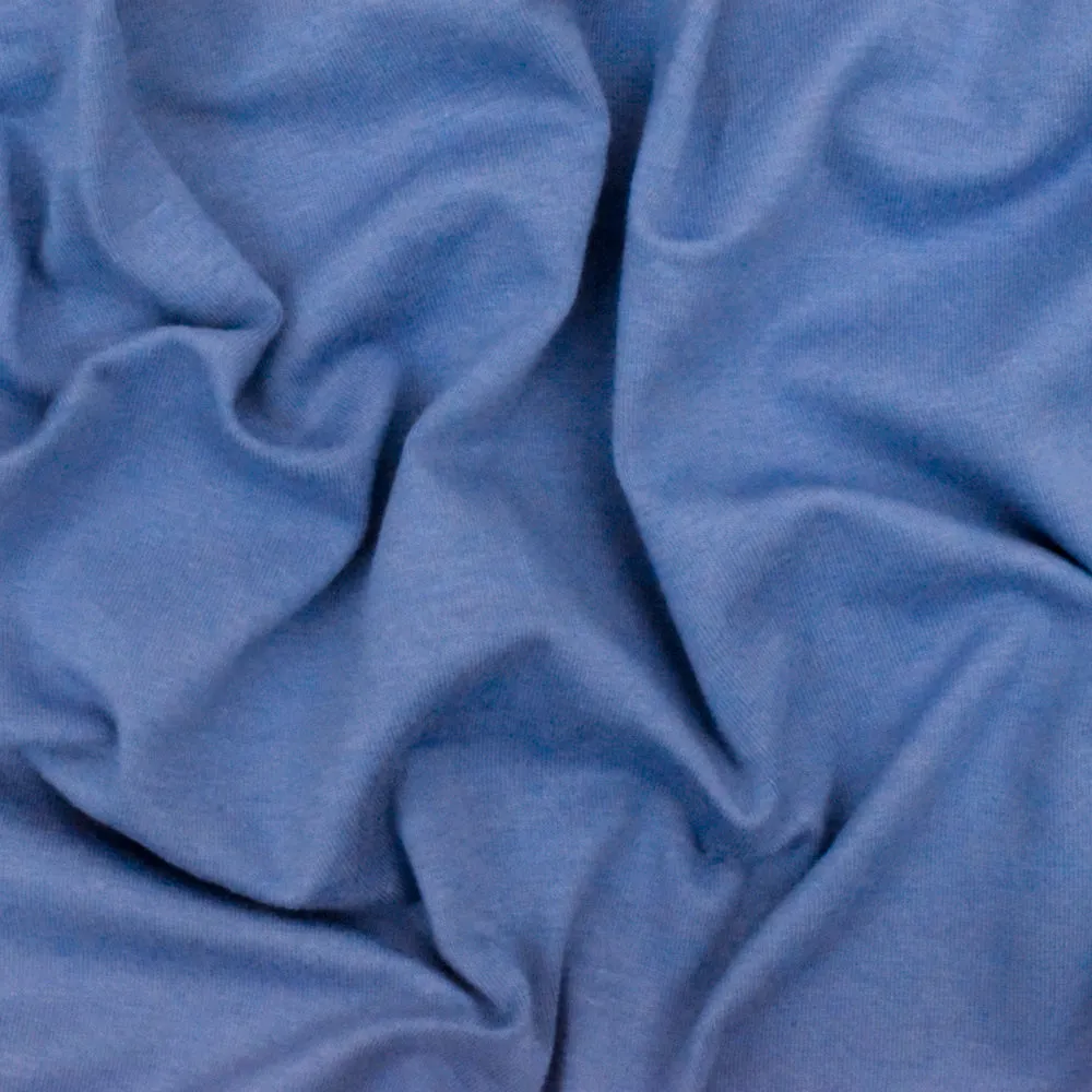 Moonlight Blue Solid Stretch Cotton Jersey Knit Fabric