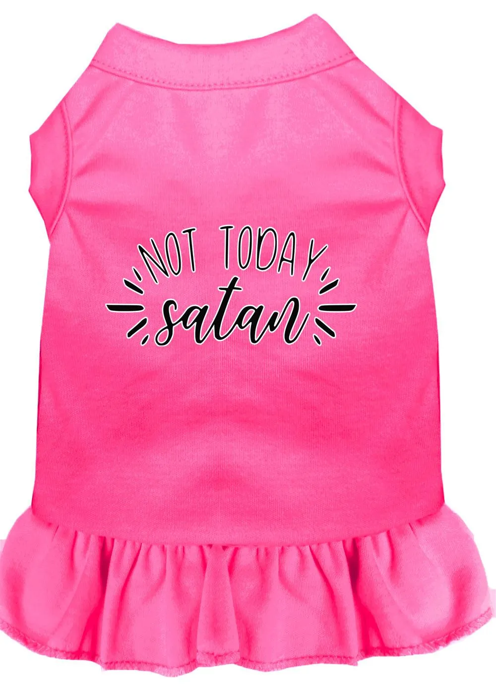 Not Today Satan Screen Print Dog Dress Bright Pink Xxl (18)