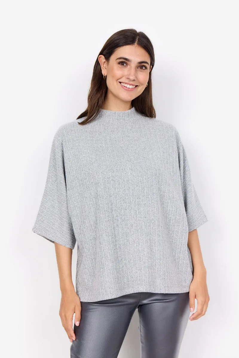 Ottoman Rib Mock Neck Top