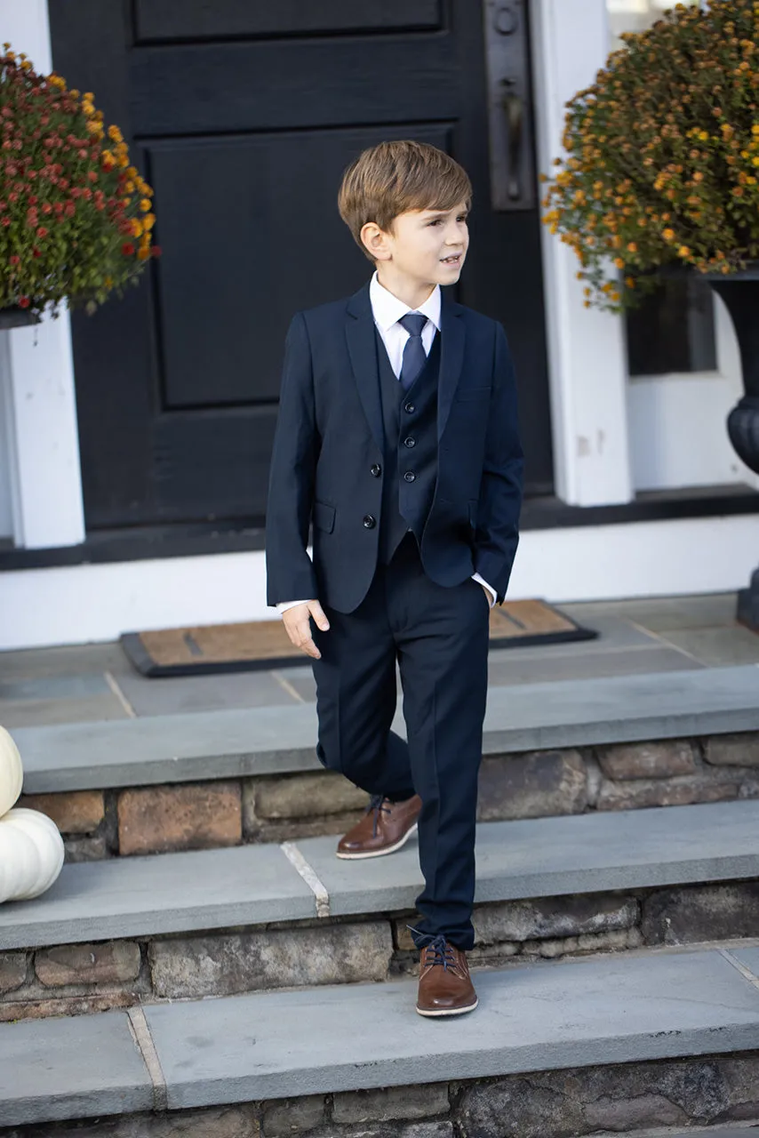 "Liam" Kids Midnight Blue Suit (5-Piece Set)