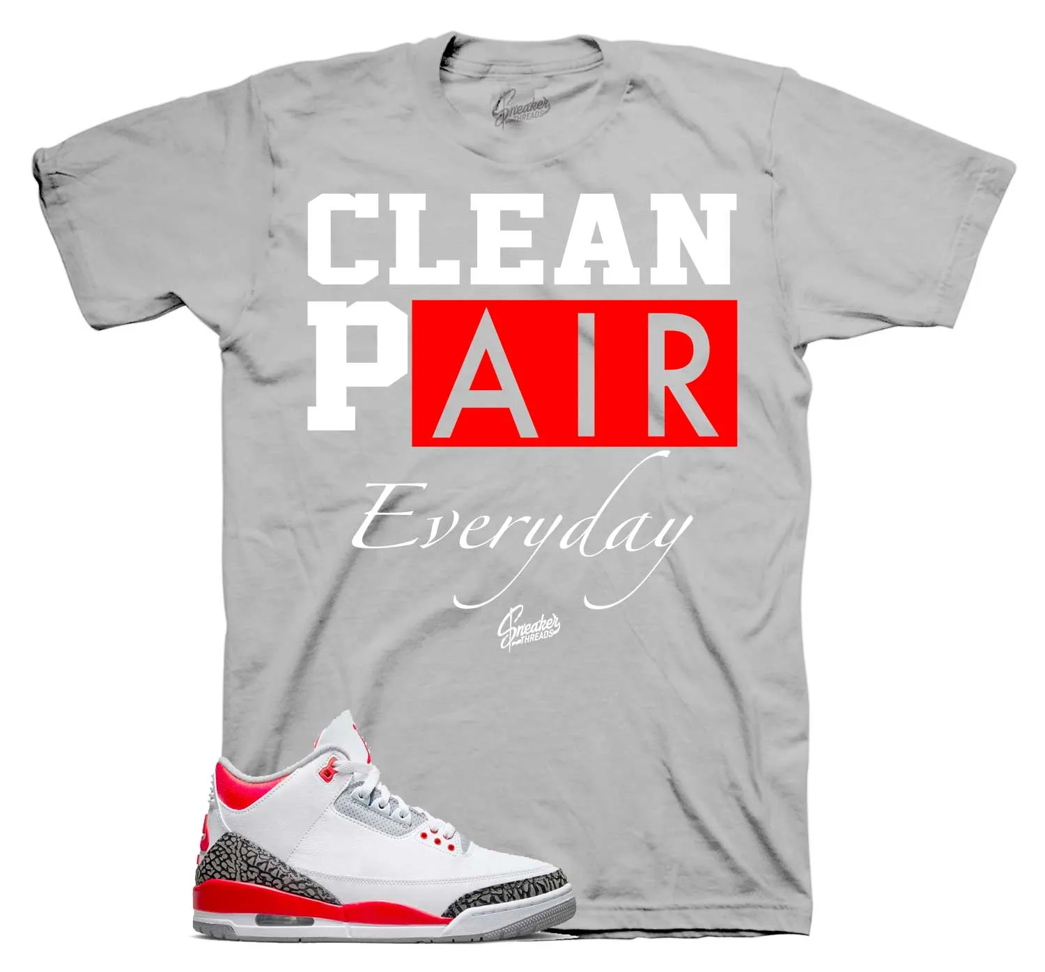 Retro 3 Fire Red  Clean Pair Shirt