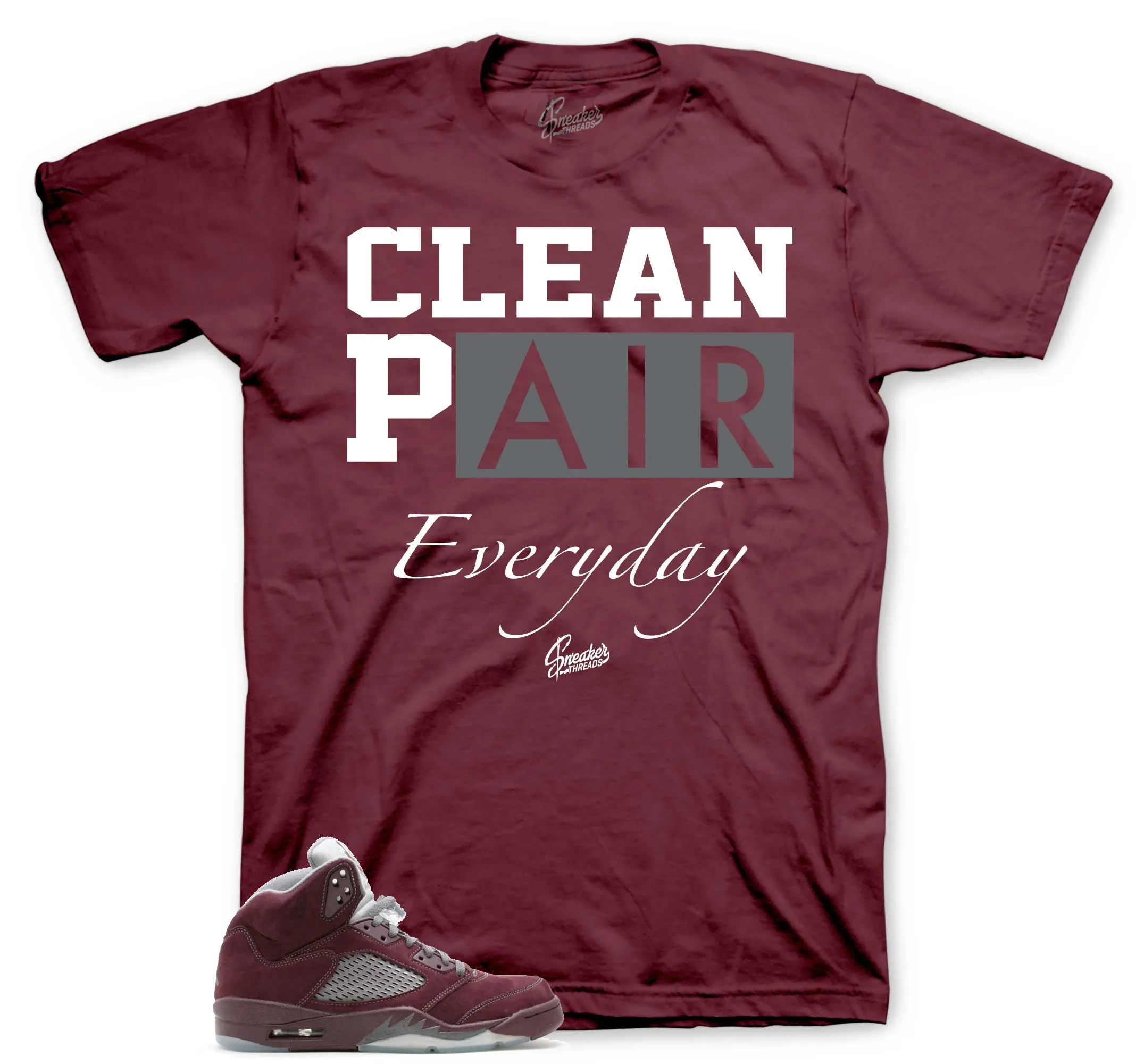 Retro 5 Burgundy Clean Pair Shirt