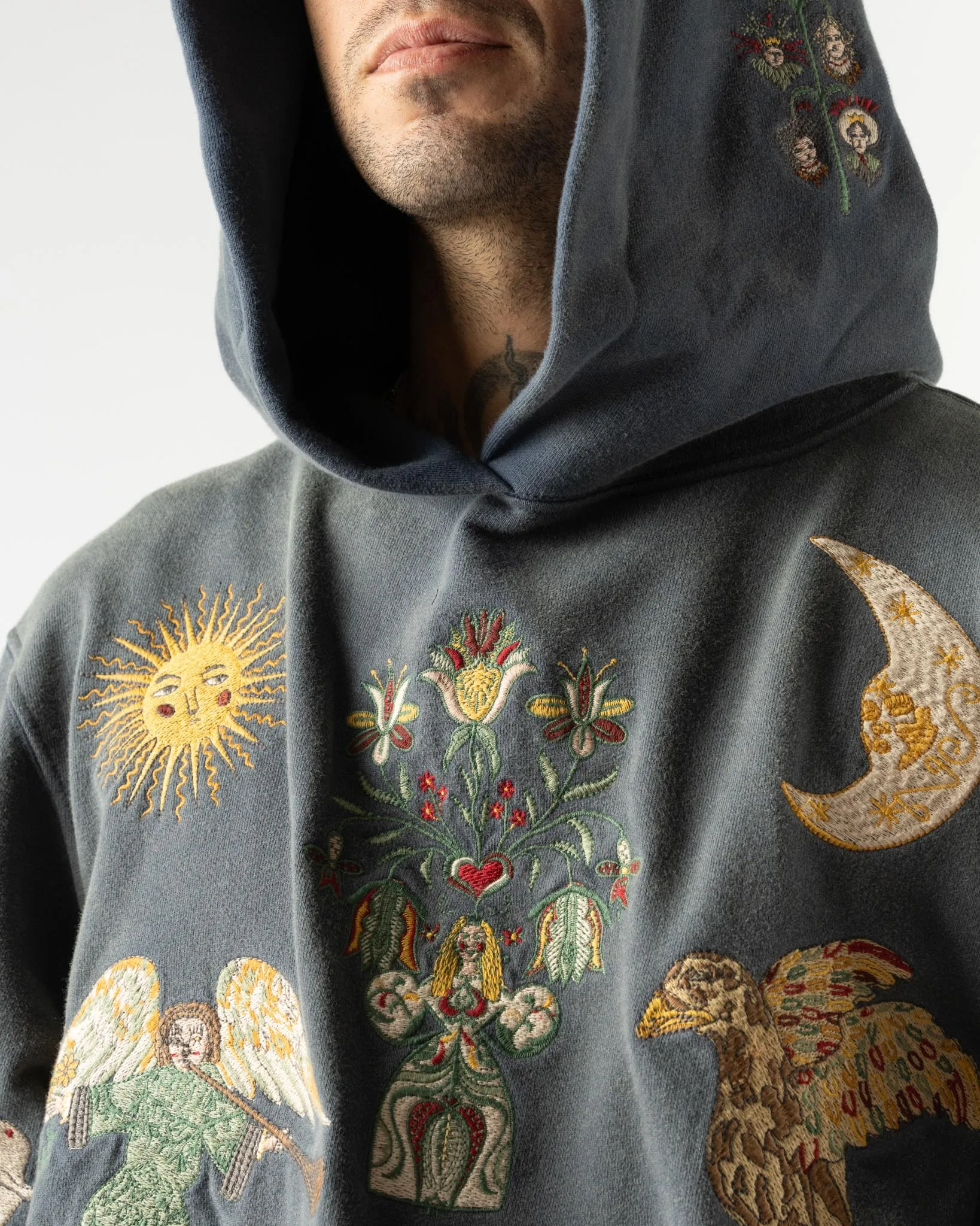 Samuel Zelig Folk Hoodie in Navy