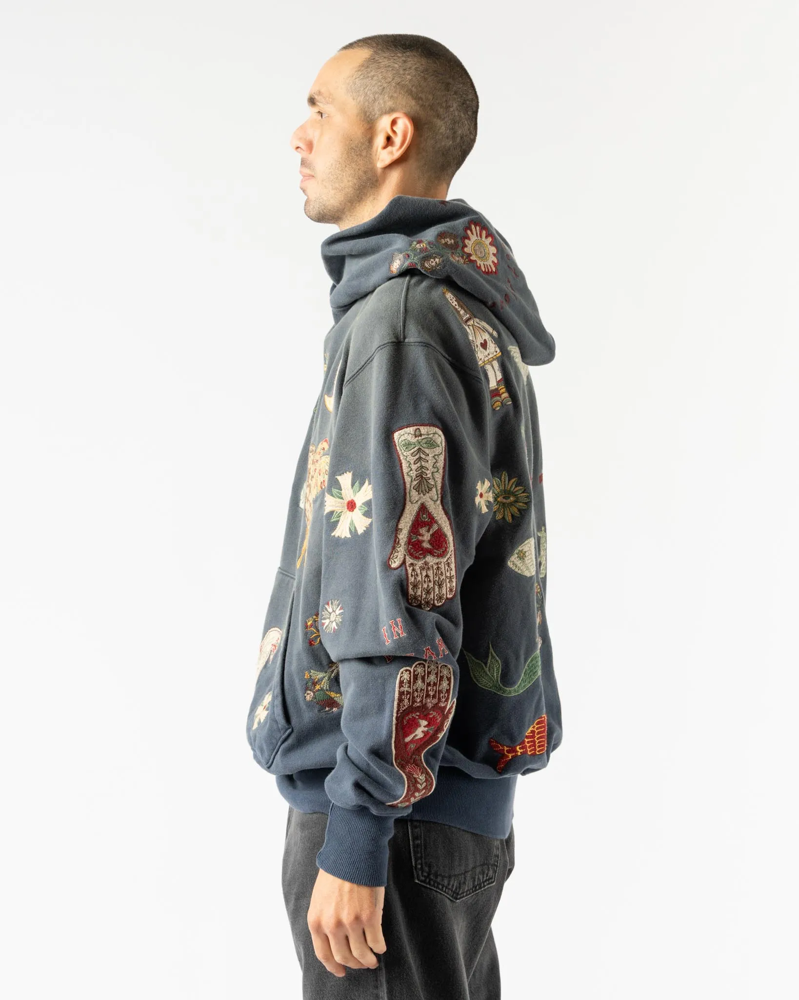 Samuel Zelig Folk Hoodie in Navy