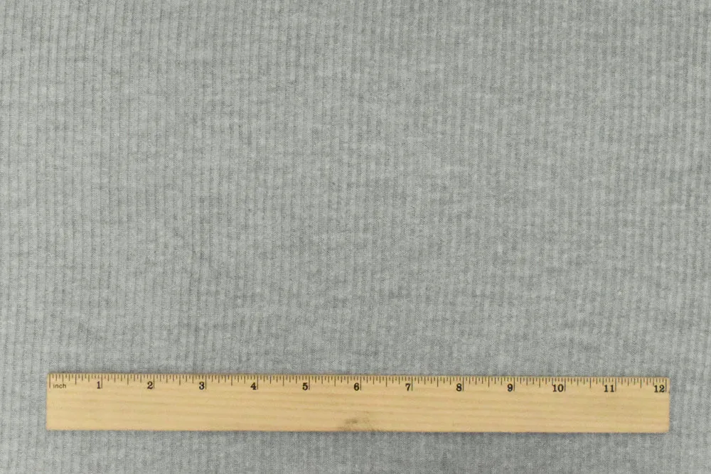 Soft Gray 2X2 Stretch Rib Knit Fabric