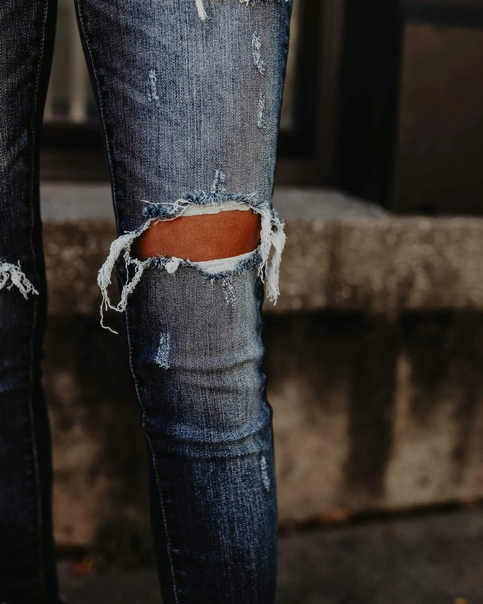 Stretch Ripped Denim Jeans